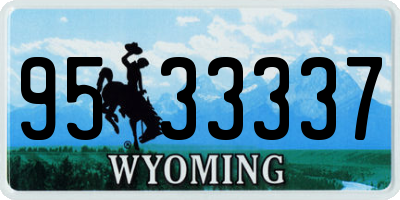 WY license plate 9533337