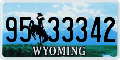 WY license plate 9533342