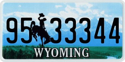 WY license plate 9533344