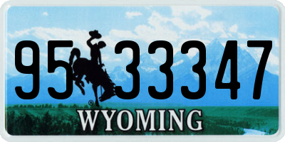 WY license plate 9533347