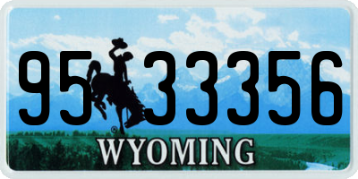 WY license plate 9533356