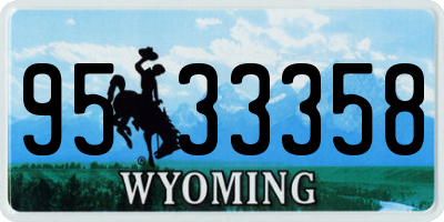 WY license plate 9533358