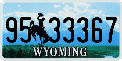 WY license plate 9533367