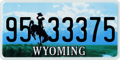WY license plate 9533375