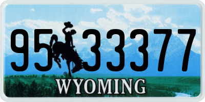 WY license plate 9533377