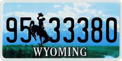 WY license plate 9533380