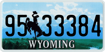 WY license plate 9533384