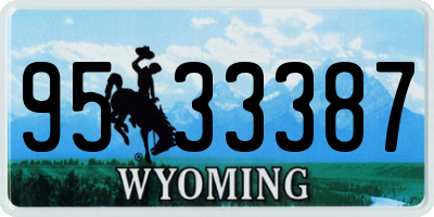 WY license plate 9533387