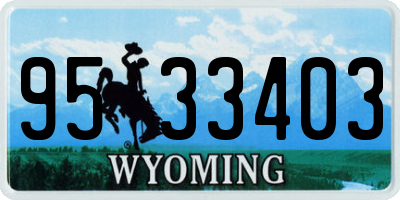 WY license plate 9533403