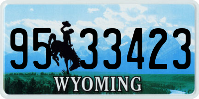 WY license plate 9533423