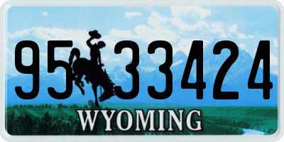WY license plate 9533424