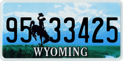 WY license plate 9533425