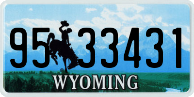WY license plate 9533431