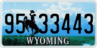 WY license plate 9533443