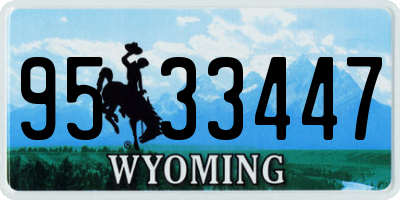 WY license plate 9533447