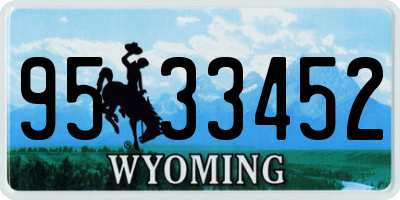 WY license plate 9533452
