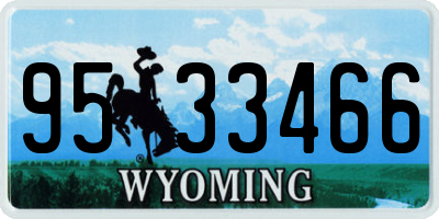 WY license plate 9533466