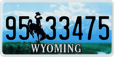 WY license plate 9533475