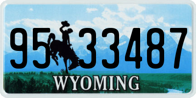WY license plate 9533487