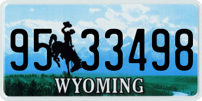 WY license plate 9533498