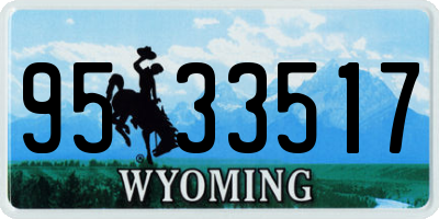 WY license plate 9533517