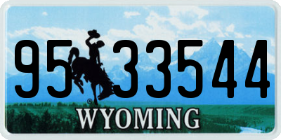 WY license plate 9533544