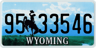 WY license plate 9533546