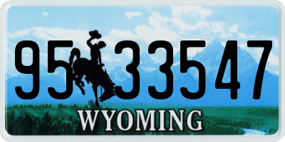 WY license plate 9533547