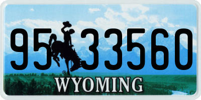 WY license plate 9533560