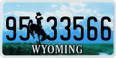 WY license plate 9533566