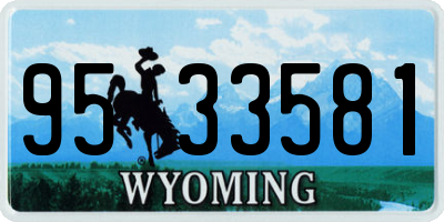 WY license plate 9533581