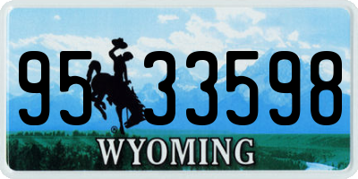 WY license plate 9533598