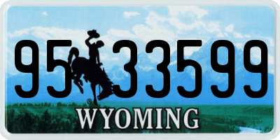 WY license plate 9533599