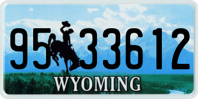 WY license plate 9533612