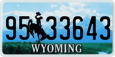 WY license plate 9533643