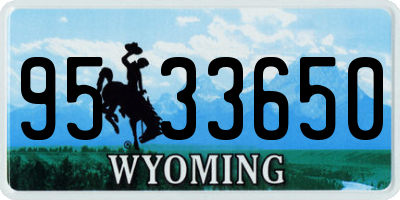WY license plate 9533650