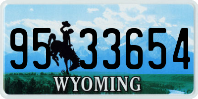 WY license plate 9533654
