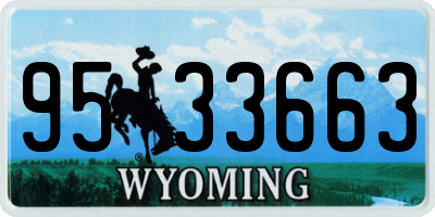 WY license plate 9533663