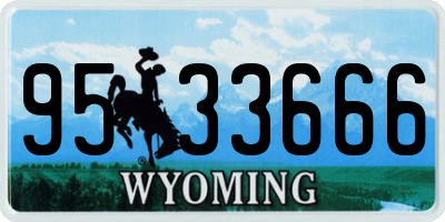 WY license plate 9533666