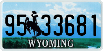 WY license plate 9533681