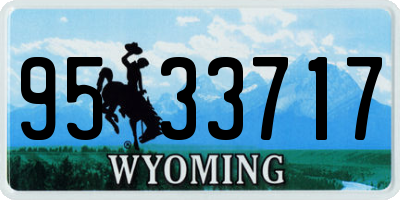 WY license plate 9533717