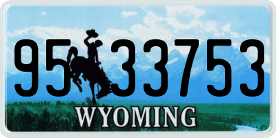 WY license plate 9533753