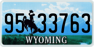 WY license plate 9533763