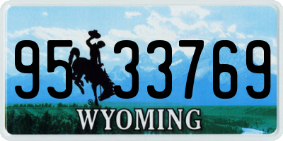 WY license plate 9533769