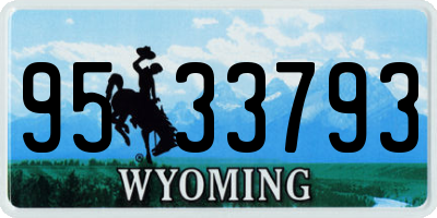 WY license plate 9533793