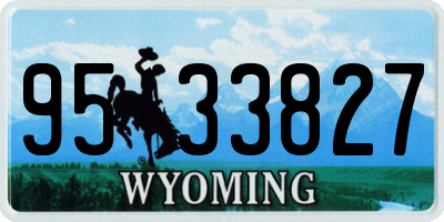 WY license plate 9533827