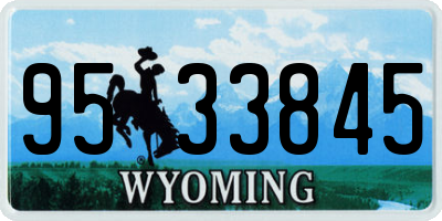 WY license plate 9533845