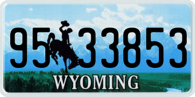 WY license plate 9533853