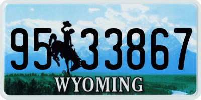 WY license plate 9533867