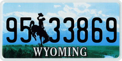 WY license plate 9533869